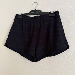 Trina Turk Skyfall Terry Cloth Cover Up Shorts Black Size Small